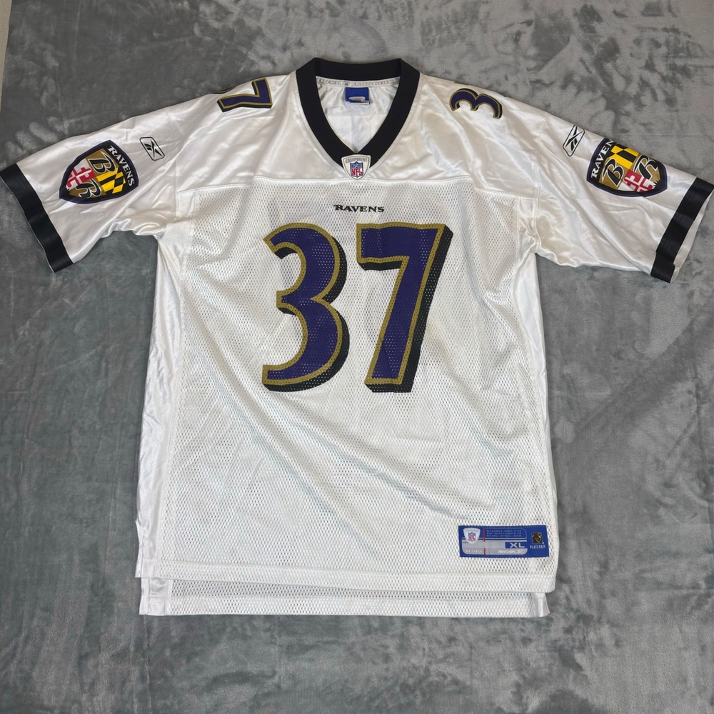 Reebok Baltimore Ravens Jersey Mens XL White Deion Sanders 37 Vintage NFL